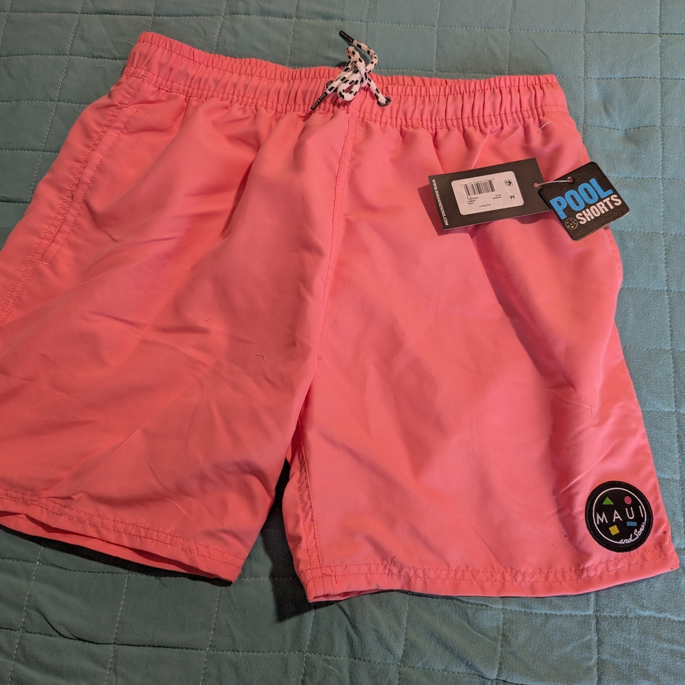 Maui and Sons Coral Pink Pool Shorts